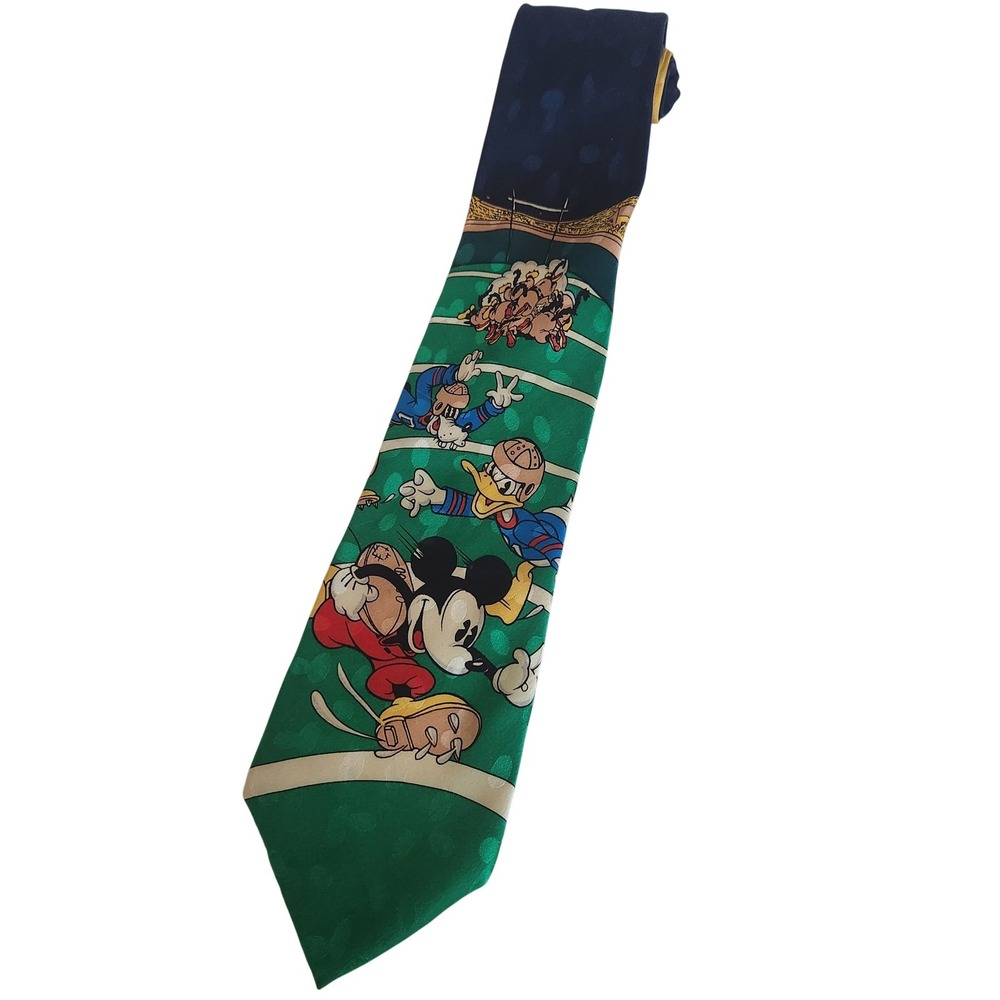 Disney Mickey Mouse Donald Duck‎ Football Silk Tie The Disney Store Mens